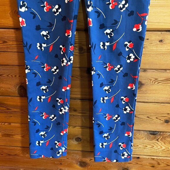 BODEN Blue Floral Richmond Ankle Pants Trousers Cotton Size 8 Long - Picture 5 of 12